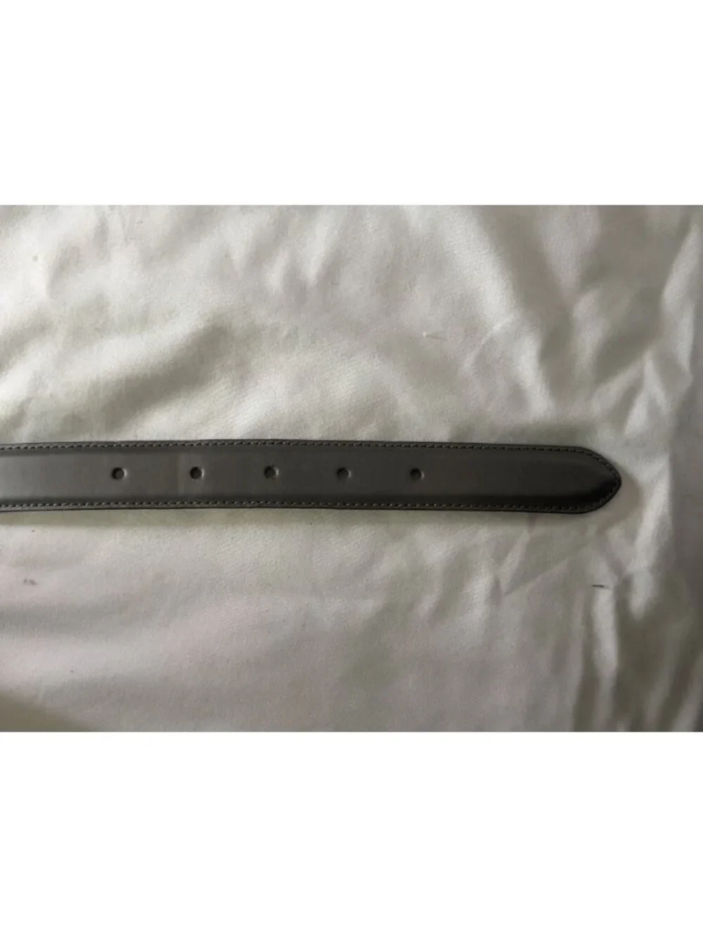 Vintage Saks Fifth Avenue Gray Women’s Leather Belt Covered Buckle Size Medium